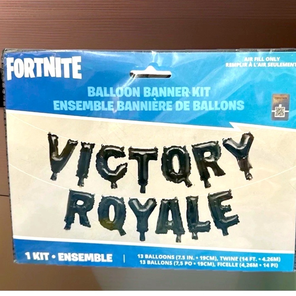 Fortnite 🎮Victory Royale Balloon Birthday Banner Kit-13 Balloons-14 ft banner